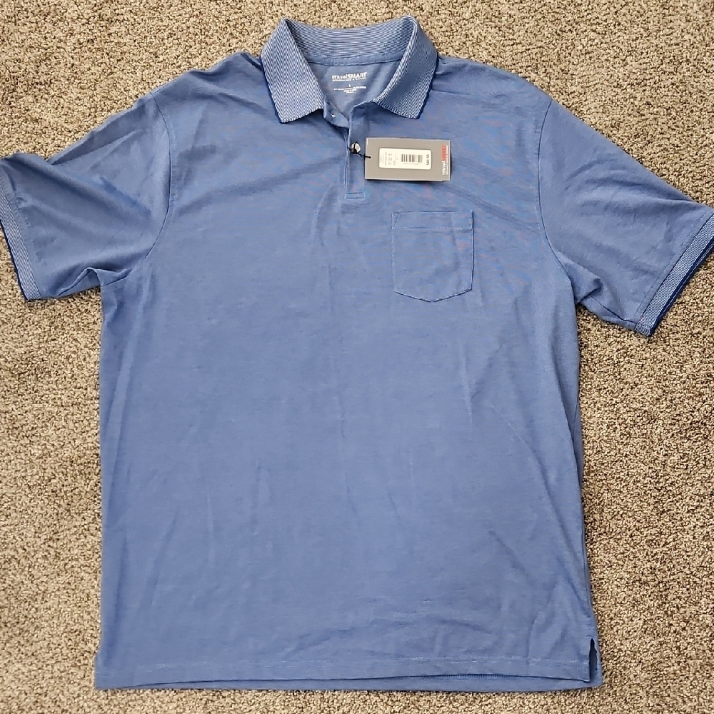 Roundtree & Yorke Blue Polo Shirt Soft Cotton Blend